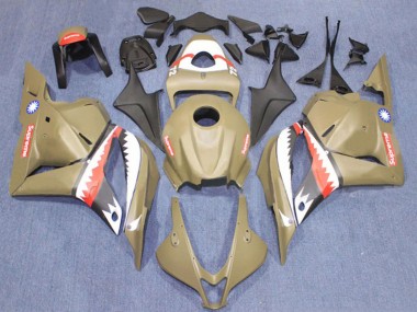 Carene Moto Honda CBR600RR 2009-2012 - Marrone Bianco Rosso Squalo