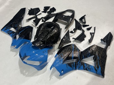 Carene Moto Honda CBR600RR 2009-2012 - Nero Forgiato Fibra di Carbonio Blu