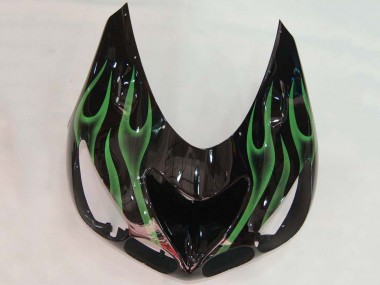 Carena Moto Kawasaki ZX14R ZZR1400 2006-2011 - Nero Lucido Verde Fiamma