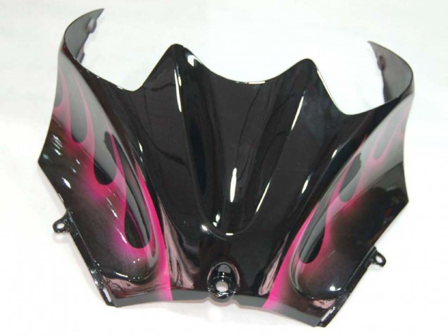 Carene Moto Kawasaki ZX14R ZZR1400 2006-2011 - Nero Lucido Rosso Rosa Fiamma