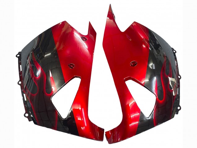 Kit Carena Moto Kawasaki ZX14R ZZR1400 2006-2011 - Nero Lucido Rosso Fiamma