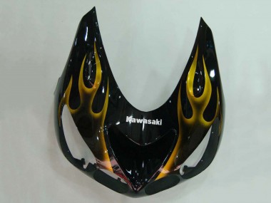 Carene Moto Kawasaki ZX14R ZZR1400 2006-2011 - Nero Lucido Oro Fiamma