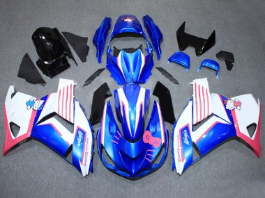 Carene Moto Kawasaki ZX14R ZZR1400 2006-2011 - Blu Bianco Rosa
