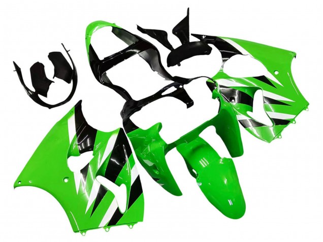 Carene Moto Kawasaki ZX6R 2000-2002 - Verde Bianco Nero