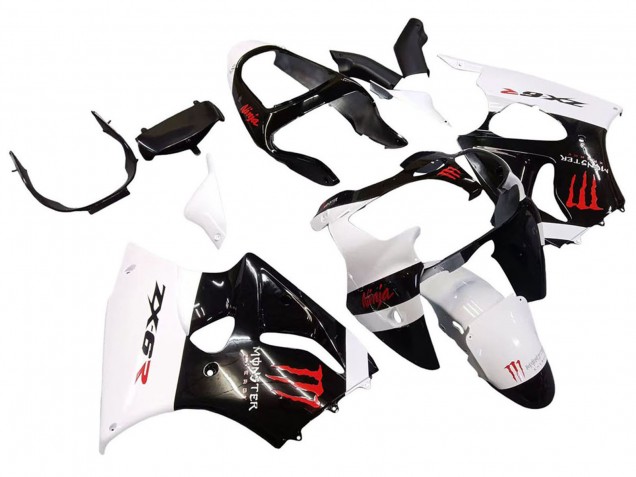 Carene Moto Kawasaki ZX6R 2000-2002 - Bianco Nero Rosso Mostro