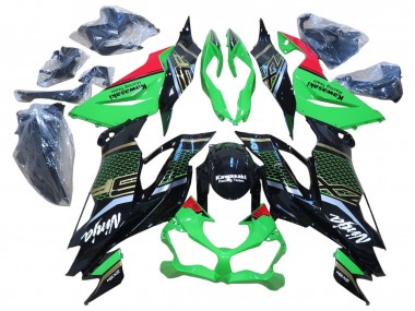 Carene Moto Kawasaki ZX6R 2009-2012 - Rosso Nero Lucido Honeycomb