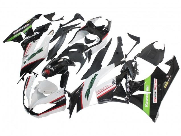 Carene Moto Kawasaki ZX6R 2009-2012 - Bianco Rosso Nero Verde