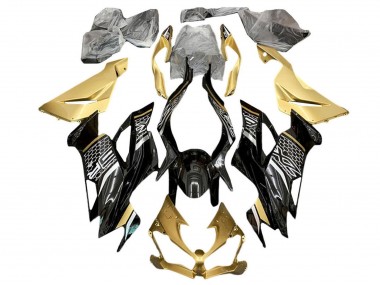 Carene Moto Kawasaki ZX6R 2019-2022 - Oro Nero Lucido Bianco Honeycomb