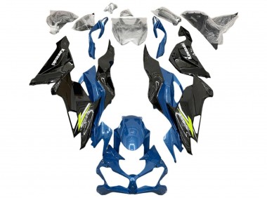 Carene Moto Kawasaki ZX6R 2019-2022 - Blu Giallo Bianco Nero Lucido
