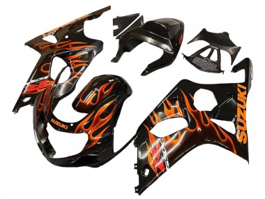 Carene Moto Suzuki GSXR1000 2000-2002 - Nero Lucido Arancia Fiamma