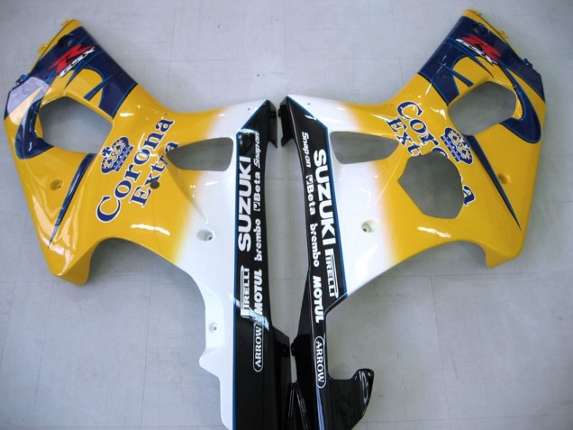 Carene Moto Suzuki GSXR1000 2000-2002 - Giallo Blu Scuro Bianco Motul Corona