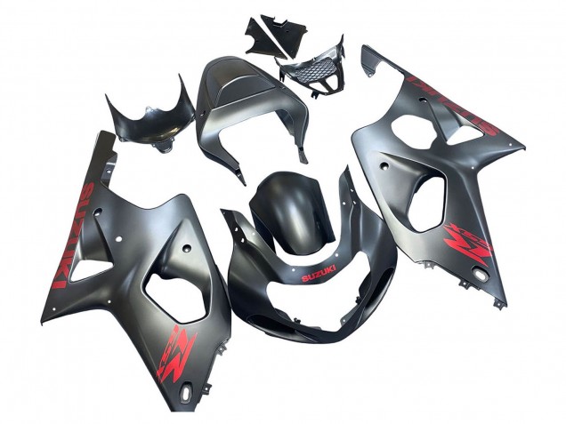 Carene Moto Suzuki GSXR1000 2000-2002 - Grigio Opaco Rosso Decal