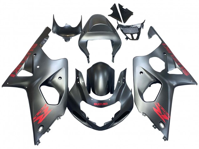Carene Moto Suzuki GSXR1000 2000-2002 - Grigio Opaco Rosso Decal