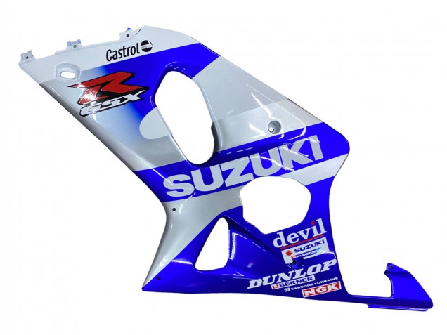 Carene Moto Suzuki GSXR1000 2000-2002 - Blu Bianco Argento Castrol Dunlop