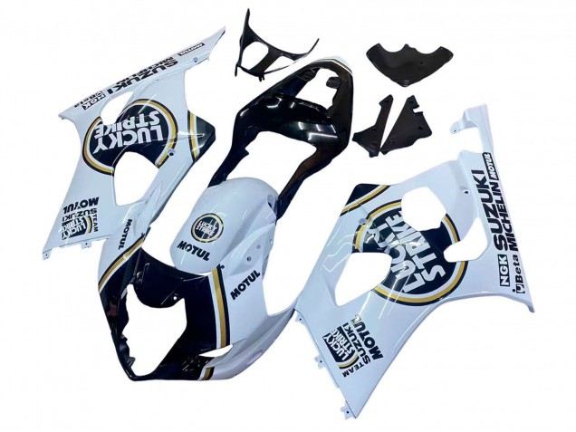 Carene Moto Suzuki GSXR 1000 2003-2004 - Bianco Nero Oro Motul Lucky Strike