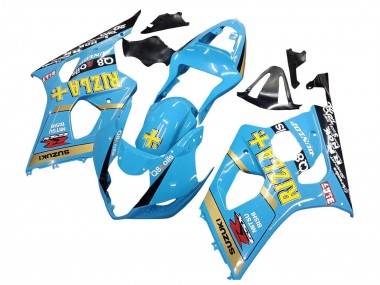 Carene Moto Suzuki GSXR 1000 2003-2004 - Azzurro Chiaro Giallo Nero Rizla Motul