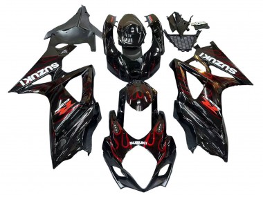 Carene Moto Suzuki GSXR 1000 2007-2008 - Nero Rosso Fiamma