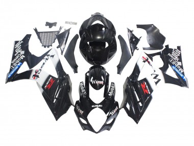 Carene Moto Suzuki GSXR 1000 2007-2008 - Nero Lucido Bianco West