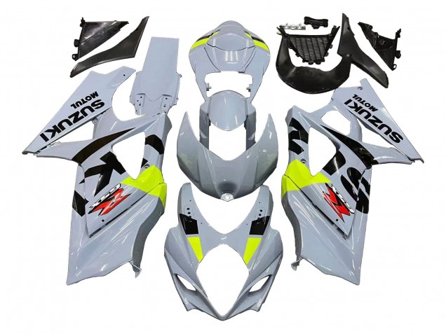 Carene Moto Suzuki GSXR 1000 2007-2008 - Grigio Chiaro Verde Nero