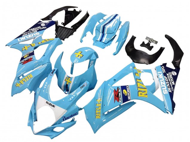Carene Moto Suzuki GSXR 1000 2007-2008 - Azzurro Chiaro Giallo Nero Motul Rizla