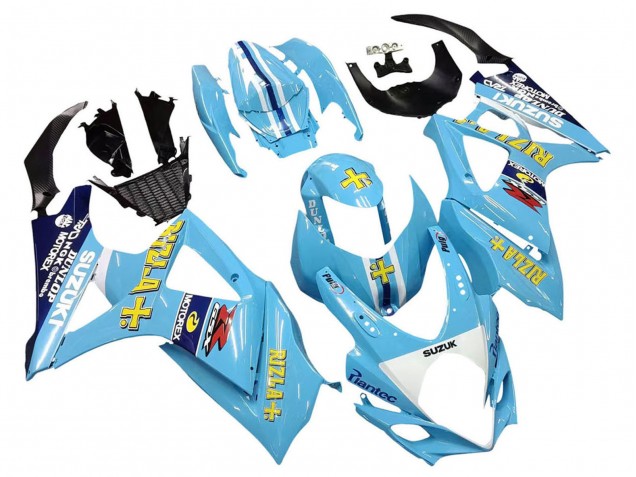 Carene Moto Suzuki GSXR 1000 2007-2008 - Azzurro Chiaro Giallo Nero Motul Rizla