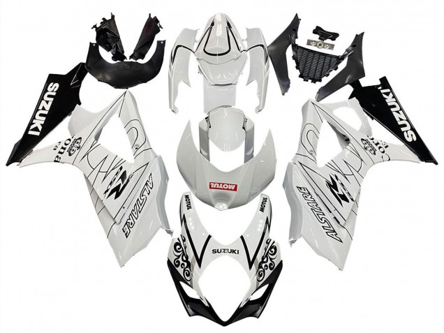 Carene Moto Suzuki GSXR 1000 2007-2008 - Bianco Nero Alstare Corona Motul
