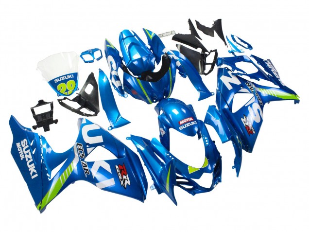 Carene Moto Suzuki GSXR 1000 2009-2016 - Azzurro Chiaro Verde Motul 29 Ecstar
