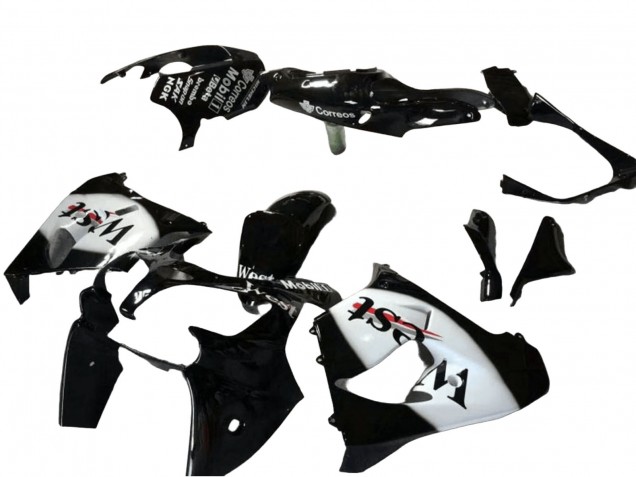 Carena Moto Kawasaki ZX9R 2000-2001 - Nero Lucido Bianco West