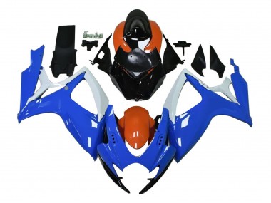 Carene Moto Suzuki GSXR 600 / GSXR 750 2004-2005 - Bianco Blu Arancia Nero