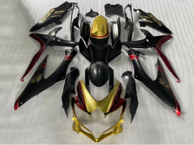 Carene Moto Suzuki GSXR 600 / GSXR 750 2006-2007 - Oro Nero Opaco Rosso