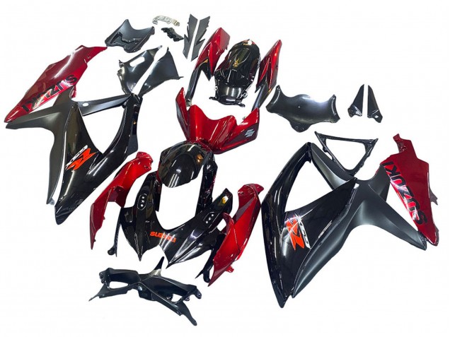 Carena Moto Suzuki GSXR 600 / GSXR 750 2008-2010 - Rosso Nero Lucido