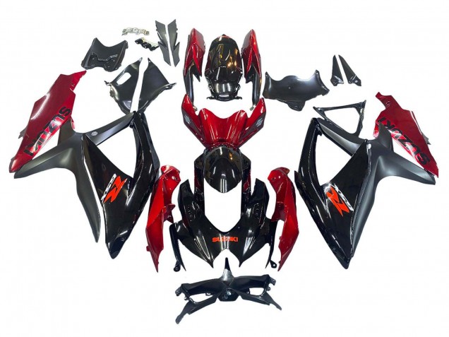Carena Moto Suzuki GSXR 600 / GSXR 750 2008-2010 - Rosso Nero Lucido