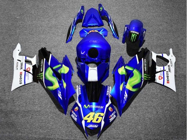 Carene Moto Yamaha YZF R3/R25 2019-2021 - Blu Bianco Verde Nero Mostro MoviStar ENEOS 46