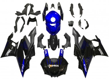 Carene Moto Yamaha YZF R3/R25 2019-2021 - Blu Nero Fibra di Carbonio ENEOS Yamalube