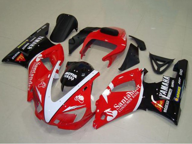 Carene Moto Yamaha YZF R1 1998-1999 - Rosso Bianco Nero Lucido Motul Santander