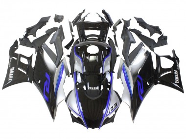 Carene Moto Yamaha YZF R3/R25 2022-2024 - Argento Blu Nero Lucido