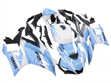Carene Moto Yamaha YZF R3/R25 2022-2024 - Bianco Azzurro Chiaro
