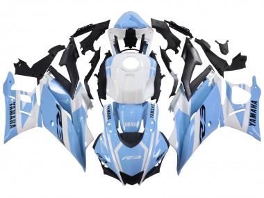 Carene Moto Yamaha YZF R3/R25 2022-2024 - Bianco Azzurro Chiaro