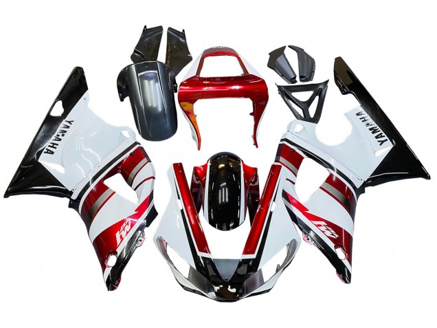 Carena Moto Yamaha YZF 1000 R1 2000-2001 - Rosso Bianco Nero Lucido