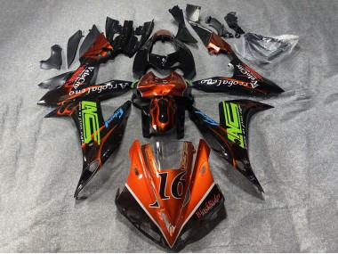 Carene Moto Yamaha YZF 1000 R1 2002-2003 - Arancia Nero Neon Verde Fiamma 16