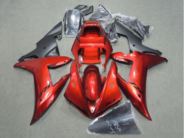 Carena Moto Yamaha YZF 1000 R1 2002-2003 - Rosso Nero Opaco