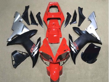 Carene Moto Yamaha YZF 1000 R1 2002-2003 - Rosso Argento Nero Opaco