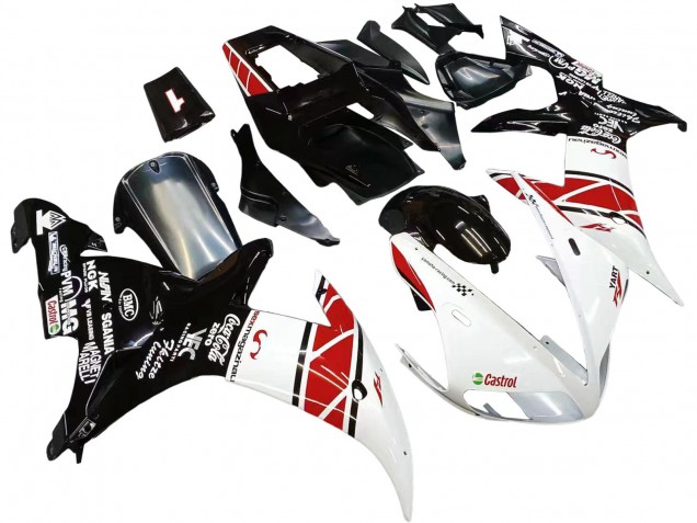 Carene Moto Yamaha YZF 1000 R1 2002-2003 - Bianco Rosso Nero Castrol