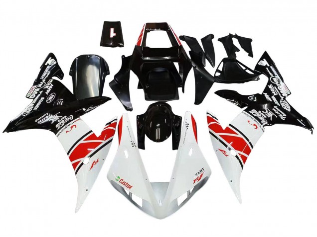 Carene Moto Yamaha YZF 1000 R1 2002-2003 - Bianco Rosso Nero Castrol