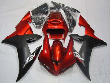 Carene Moto Yamaha YZF 1000 R1 2002-2003 - Rosso Nero Opaco