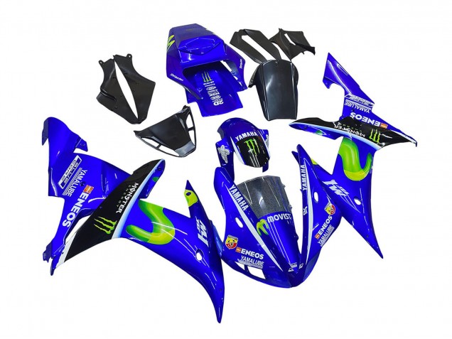 Carene Moto Yamaha YZF 1000 R1 2002-2003 - Blu Nero Verde MoviStar ENEOS Mostro