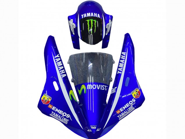Carene Moto Yamaha YZF 1000 R1 2002-2003 - Blu Nero Verde MoviStar ENEOS Mostro