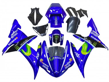 Carene Moto Yamaha YZF 1000 R1 2002-2003 - Blu Nero Verde MoviStar ENEOS Mostro