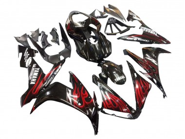 Carene Moto Yamaha YZF 1000 R1 2004-2006 - Nero Lucido Rosso Fiamma