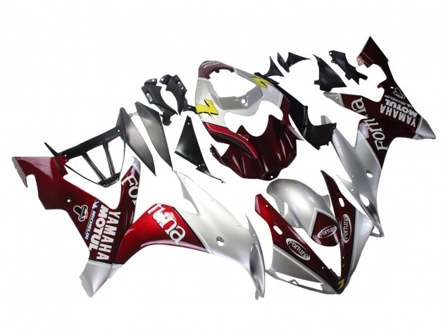 Carene Moto Yamaha YZF 1000 R1 2004-2006 - Argento Rosso Fortuna Motul